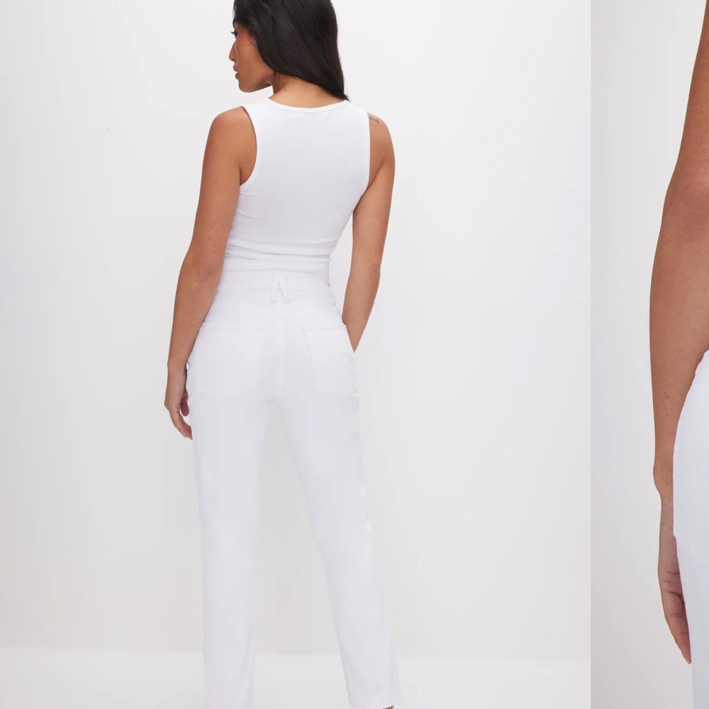 Good American Petite White Jeans